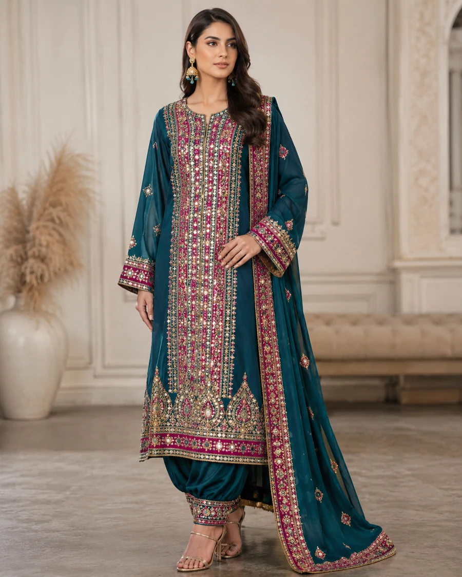 Black Gold Punjabi Salwar Dress