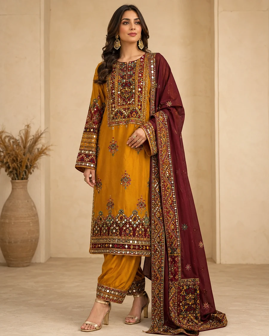 Sky Blue Punjabi Salwar Dress