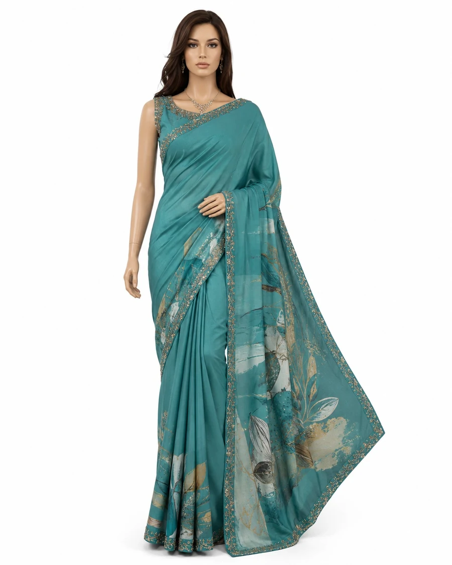 Black Gold Modern Indian Saree