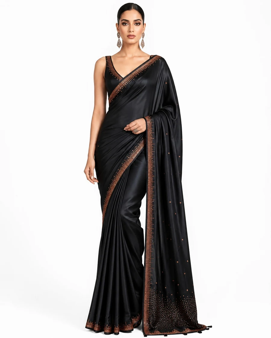 Mustard Yellow Modern Indian Saree