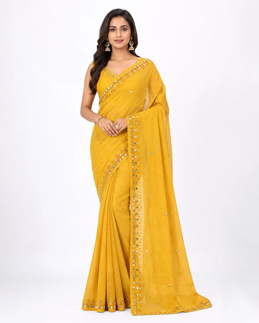 Peacock Teal Modern Indian Saree