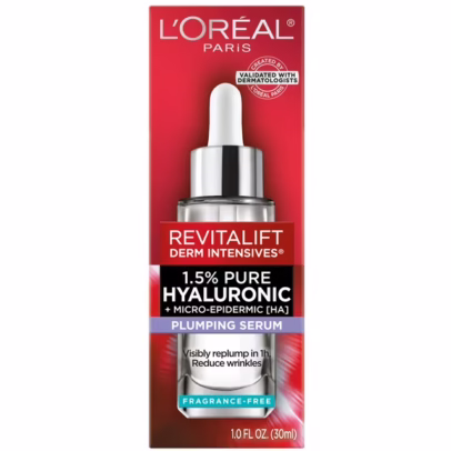 L'Oreal Paris Revitalift Derm Intensives Hyaluronic Acid Face Serum, Anti-Aging, 1.01 fl oz