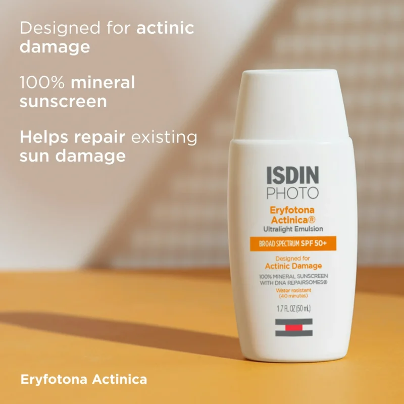 ISDIN Eryfotona Actinica Zinc Oxide and 100% Mineral Sunscreen Broad Spectrum SPF 50+, No White Cast, Suitable for Sensitive Skin, travel-size (1.7 Fl Oz) - Image 2